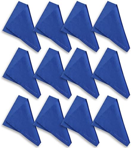 TERRAFIBER Ultra Premium Quality Microfiber Cleaning Cloth Packages for Tablets Cell Phones Eyeglasses Camera Lenses Jewelry and All Other LCD Surfaces (12 Blue)