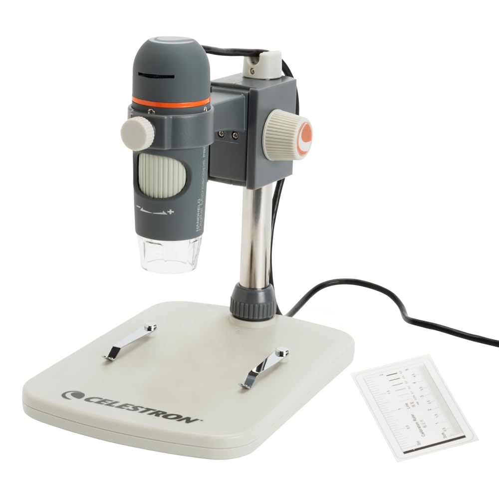 Celestron 44308 Handheld Digital Microscope Pro, 20x-200x Magnification, Grey/White