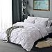 Vailge 3 Piece Pinch Pleated Duvet Cover with Zipper Closure, 100% 120gsm Microfiber Pintuck Duvet Cover, Luxurious Pintuck Decorative (White,California King)