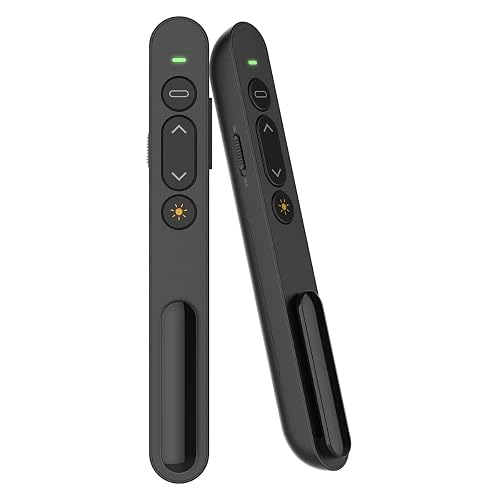 Wireless Presenter, 2.4GHz USB Control Presentation PPT PowerPoint Clicker for Keynote, Laptop, Google Slides - Support Hyperlink and Volume Control(1pcs)