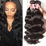 Longqi Hair Extensions No Shedding Unprocessed Virgin Brazilian Hair Bundles 18 20 22Inch Body Wave Weft Real Human Hair Natural Color 95-100g/lot