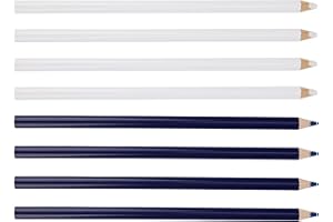 BOXOB 8pcs Fabric Pencils for Sewing, Water Soluble Sewing Fabrics Tailors Markers Pen Practical Marking & Tracing Tool for Dressmaking Quilting Embroidery DIY Crafts (Blue, White)