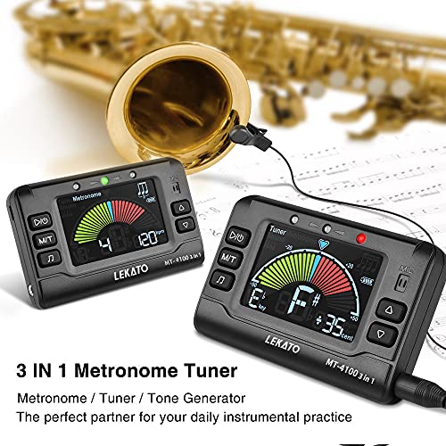 Metronome Tuner, LEKATO Rechargeable 3 In 1 Digital Metronome Guitar