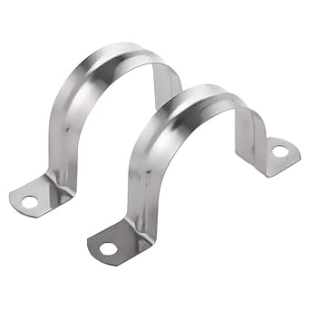 2 Stainless Steel U-Shaped Pipe Clamps 