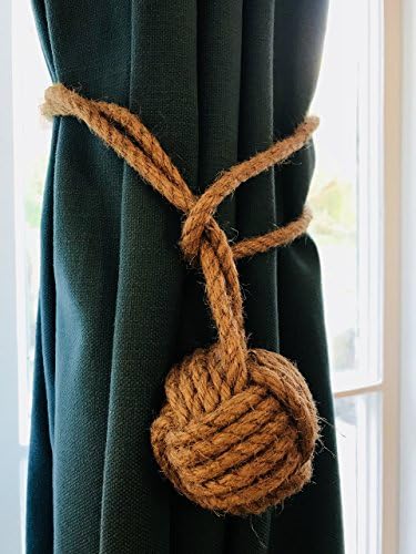Nautical Selection PAIR OF NAUTICAL JUTE ROPE CURTAIN TIEBACK (DOUBLE ROPE)
