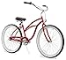 Firmstrong Urban Lady Three Speed Beach Cruiser Bicycle, 26-Inch, Red