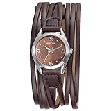 Women Leather Wrap Around Quartz Watch Lady Vintage Bracelet Watches