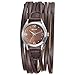 Women Leather Wrap Around Quartz Watch Lady Vintage Bracelet Watches