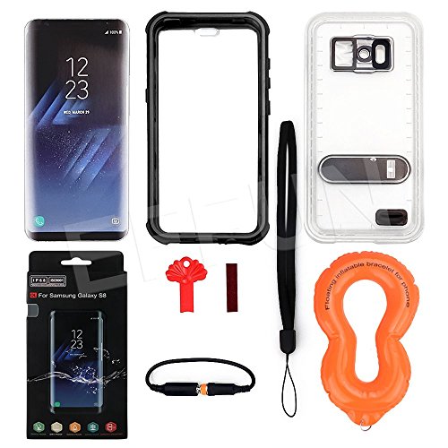 EFFUN Samsung Galaxy S8 Waterproof Case, IP68 Certified Waterproof Underwater Cover Dustproof Snowproof Shockproof Case with Built-in Screen Protector for Samsung Galaxy S8 Black - Thumbnail 3