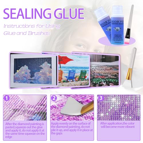 DNSGOOR 247 Pieces All Inclusive Diamond Painting Accessories Kit A2 LED Diamond Painting Light Plates Diamond Painting Sealing Storage Box 5D Painting Tools for