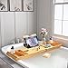 Bathtub Tray & Bed Tray - Upgraded Luxury Design - FREE Soap Dish & Non-Slip Pads, Expandable Multipurpose Bamboo Bathtub Tray for Large Tub, Holds Phone, Tablet and Wine, Essential Bath Accessories