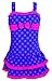 Pointss Girls’ Swimsuit Bathing Suit One Piece Beach Swimwear (Medium, Blue)