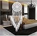 Crochet White Dream Catchers for Bedroom Wall Decor, Malicosmile Handmade Dreamcatcher for Dreams Teenage Girl Room Decorations