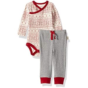 Burt's Bees Baby Baby-Boys Unisex-Baby Organic Long Sleeve Bodysuit and Pant Set Layette Set - Multi