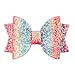XIMA 12pcs Glitter Sparkly Bows Clips for Girls Hair Pin Rainbow Hair Bows for Hair Accessoires (12pcs-Glitter Rainbow bow clip)