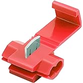 100pcs Solderless Quick Splice Snap Wire Connectors, 22-18 AWG Splice Connector(Cable Joiner), Red Cold Pressed Insulated Ele