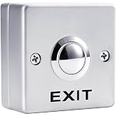 Push to Exit Button for Door Access Control System Zinc Alloy Shell NO/COM Output Square Shape