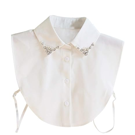 Hocaies Frauen Kragen Vintage Elegante Abnehmbare Hälfte Shirt Bluse Cotton Kragen Weiß Damen Blusenkragen