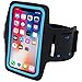 i2 Gear Cell Phone Armband for Running - Workout Phone Holder Case with Adjustable Arm Band Sleeve for Galaxy S10, S9, S8 and iPhone 12, 11, X, XS, XR (Cyan)