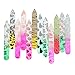 Baisidai 5 Pack of Pattern Mini Crystal Glass Nail Art Files