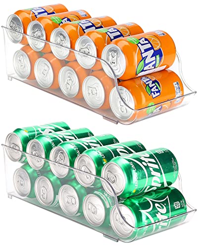 Puricon Lot de 2 porte-boîtes de rangement pour boissons en conserve, empilables en plastique, boîtes de boissons, boîtes de rangement, boîtes de rangement, boîtes de rangement, boîtes de rangement