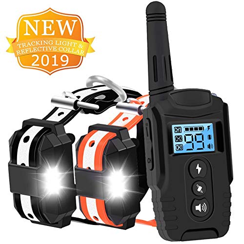 HISEASUN Dog Training Collar with Remote for 2 Dogs Range 1600 Ft Waterproof Rechargeable Shock Collar with Remote for 2 Dogs