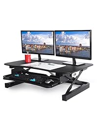 ApexDesk - Escritorio dual de 2 niveles, abatible, con espacio para 2 monitores de 36 pulgadas.