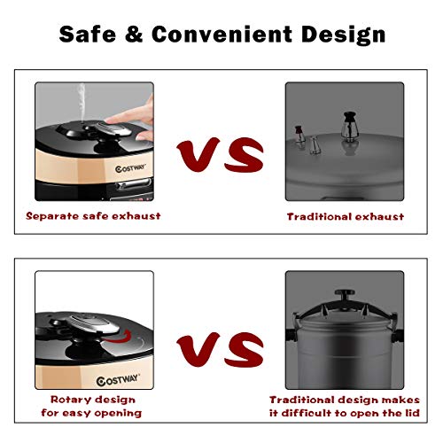 COSTWAY 5.3 Qt Electric Pressure Cooker 12in1 MultiUse Programmable