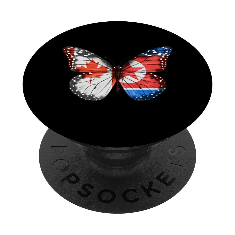Canadian North Korean Flag Butterfly PopSockets Swappable PopGrip