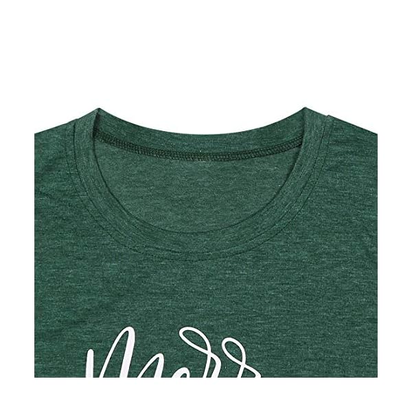 Merry and Bright Stars Christmas T-Shirt Women Letter Printed Casual Short Sleeve Tee Tops - Image 5