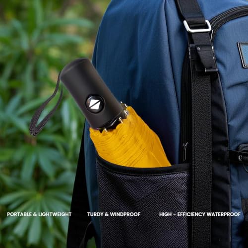 SIEPASA Windproof Travel Compact Umbrella-Automatic Umbrellas for Rain-Compact Folding Umbrella, Travel Umbrella Compact, Small Portable Windproof Umbrellas for Men Women Teenage. (Yellow)