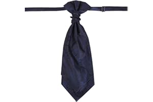 Epoint Extra Long Ascot Scarf For Mens Jacquard Woven Silk Long-Pretied-Ascot 40.5 Cm Clip-On Adjustable Big-Tall
