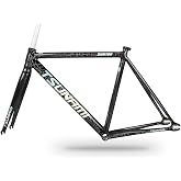 BSFHQS 700C Fixed Gear Bike Frameset 49 52 55 58CM Aluminum Alloy Bike Frame Racing Track Bike C Brake Frame 100/120mm Quick Release(Black Gray,58cm)