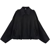 Bnigung Womens Faux Suede Bomber Jacket Casual Lapel Pilot Cropped Coat Oversized Motorcycle Jackets 2025 Outerwear