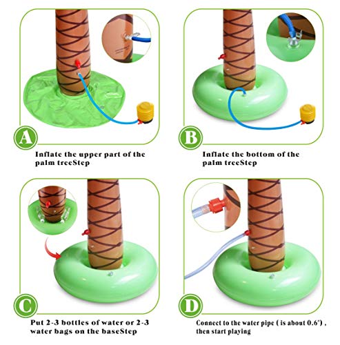 image for Idefair Water Sprinkler Toy Inflatable Palm Tree, Outdoor Water Play S