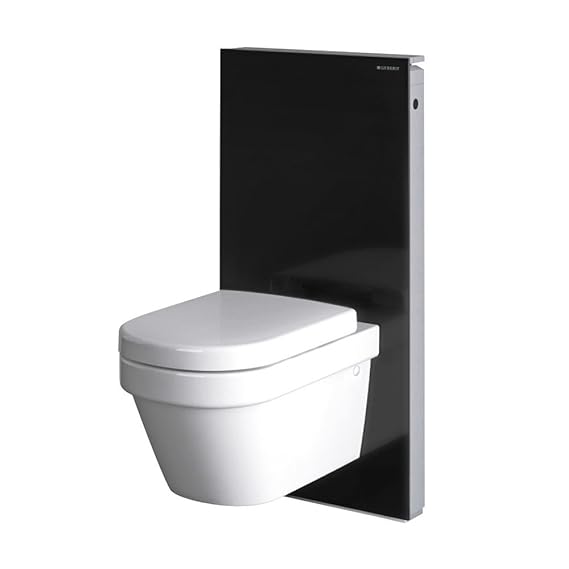 Geberit Spülmechanismus/Cist. Vista – Monolith WC KB04 unten Glas schwarz Aluminium