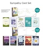 20PK BOXED Sympathy CARDS Bulk – Flowers Rocks Water Path Scenery Greeting Cards Thinking of You Sympathy