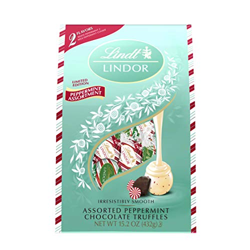Lindor Holiday Assorted Peppermint Chocolate Truffles Duo Bag, Great for Holiday Gifting, 15.2 Ounce
