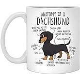 Dachshund Coffee Mug for Dog Lovers, Mom, Dad - Anatomy of a Dachshund - Birthday Present for Her or Him - 11oz