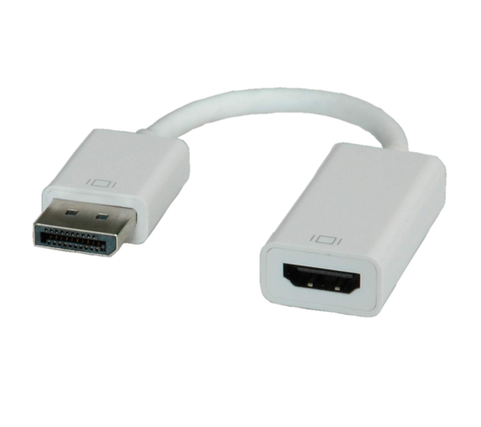 ROLINE Displayport St - HDMI Bu | Adapter with cable Transfer of graphics card to monitor White 0,15 m