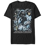 Star Wars Men's Galaxy of Graphic T-Shirt, Black, 4XL