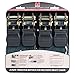 Mann Ratchet Tie Downs Straps with S-Hooks 4-Pack Set 1-Inch x 15-Feet 500 Lbs Load Cap - 1500 Lb Break Strength