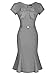 Miusol Women's Vintage Houndstooth-Print Bow Slim Retro Evening Dress