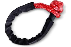 Synthetic Soft Rope Shackles 3/8" x 24" 45000LBs for Boating ATV UTV SUV 4X4 Winch Ropes(Red 1pcs)