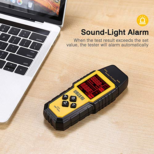 URCERI EMF Meter Electromagnetic Radiation Detector Multi Field Tester Handheld Mini with Backlight Colored LCD Screen and Temperature Detection with Sound Alert and Intensity Graphs (UI-01)