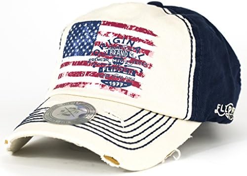 American Flag Baseball Cap Vintage Snapback Cotton Strapback One Size Fits Most Adjustable (Beige)
