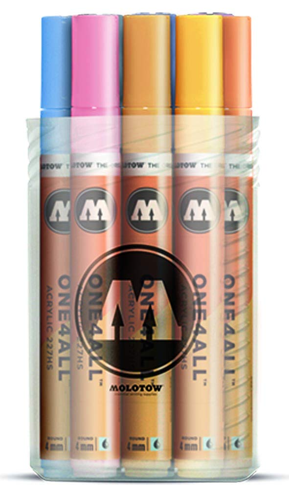 Molotow One4All 227HS Acrylic Pens, High Opacity and Permanent, UV-Resistant for Almost All Surfaces Pastel Pen Box 12 Stück Multicoloured — image 1