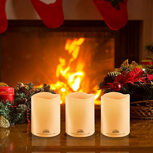 Himalayan Glow HG1205 3 Piece Wbm Pillar Flameless Candles, 3 Inch, Ivory Color (3-Pack) - Thumbnail 5