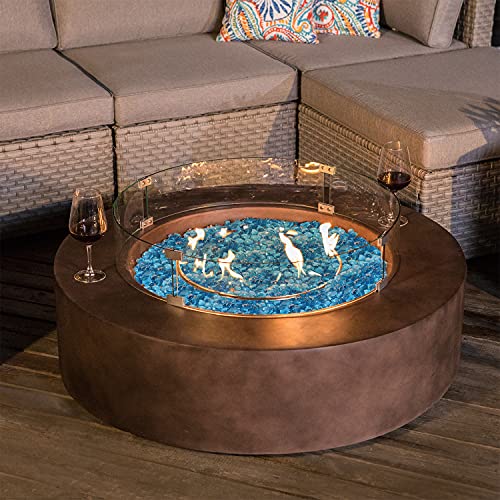 COSIEST Outdoor Propane Fire Pit Coffee Table w Dark Bronze 40.5inch
