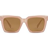 SOJOS Trendy Square Polarized Sunglasses for Womens Mens,Retro Plastic Frame Shades Designer Inspired Sun Glasses SJ2306